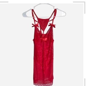 Nightgown with Bow Accents Thong Set Size S